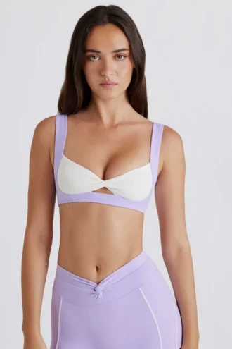 Soft Active sports-BH med vridd front i lilla