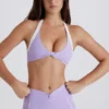 Soft Active sports-BH med vridd front og halterneck i lilla
