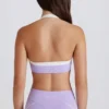 Soft Active sports-BH med vridd front og halterneck i lilla