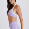 Soft Active sports-BH med vridd front og halterneck i lilla