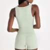 Soft Active-tanktop i salvie melert