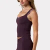 Soft Active-tanktop med hjerteutringning i fargen Plum
