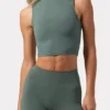 Soft Active-tanktop med høyhals i khaki