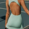 Soft Active tenniskjole med åpen rygg i Aqua