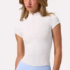 Soft Active-top med kvart glidelås i Milk
