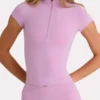 Soft Active-top med kvart glidelås i Sweet Pink