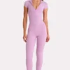 Soft Active-top med kvart glidelås i Sweet Pink