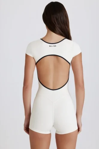 Soft Active-trikot med åpen rygg i elfenben