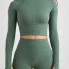 Soft Active turtleneck crop top i khaki