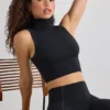 Soft Active turtleneck-tanktop i svart