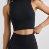 Soft Active turtleneck-tanktop i svart