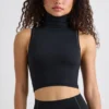 Soft Active turtleneck-tanktop i svart