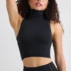 Soft Active turtleneck-tanktop i svart