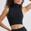 Soft Active turtleneck-tanktop i svart