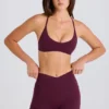 Soft Active V-formet midje med lommer, minishorts i burgunder