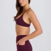 Soft Active V-formet midje med lommer, minishorts i burgunder