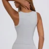 Soft Active V-hals tank-top i grå melert