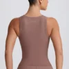Soft Active V-hals tank-top i mokka