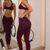 Soft Active V-Waist Leggings i burgunder