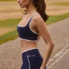 Soft Active Wrapover Contrast Mini Shorts i klassisk marineblå