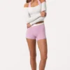 Soft Jersey Off-Shoulder Top i melkehvit