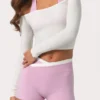 Soft Jersey Off-Shoulder Top i melkehvit