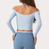 Soft Jersey Off-Shoulder Top i Powder Blue