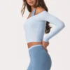 Soft Jersey Off-Shoulder Top i Powder Blue