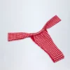 Solsona Ruched Thong Bikinitruser i rød gingham