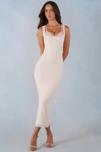 Sorelle Modal Lace-Trim Midaxi-kjoler i elfenben