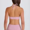 Sports-BH med rund hals og halterneck i mauve
