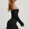 Stasia Modal Off-Shoulder A-Line minikjole i svart