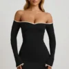 Stasia Modal Off-Shoulder A-Line minikjole i svart