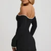 Stasia Modal Off-Shoulder A-Line minikjole i svart