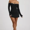 Stasia Modal Off-Shoulder A-Line minikjole i svart