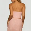 Sterling drapert korsett-topper med pynt i lavendelrosa