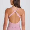 Strikkbody i lagvis kryssrygg i mauve