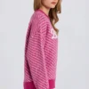 Strikket logo-genser i oversize i magenta rosa