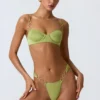 Sundial Embellished Underwired Balconette Bikini Top i pæregrønn