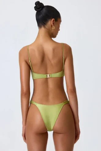 Sundial Embellished Underwired Balconette Bikini Top i pæregrønn