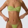 Sundial Embellished Underwired Balconette Bikini Top i pæregrønn