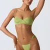 Sundial Embellished Underwired Balconette Bikini Top i pæregrønn