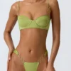 Sundial Embellished Underwired Balconette Bikini Top i pæregrønn