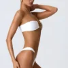 Sunray pyntede bikinitruser med brede stropper i hvit