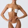 Sunray pyntede bikinitruser med brede stropper i hvit