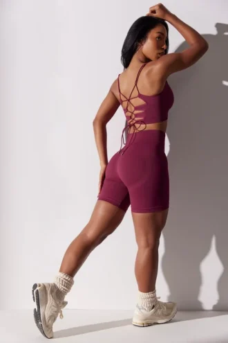 Super Sculpt-bikeshorts med høy midje i fargen Plum