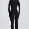 Super Sculpt sømløs jumpsuit i full lengde i svart