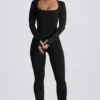 Super Sculpt sømløs jumpsuit i full lengde i svart