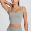 Super Sculpt sømløs lang camisole-top i grå melert