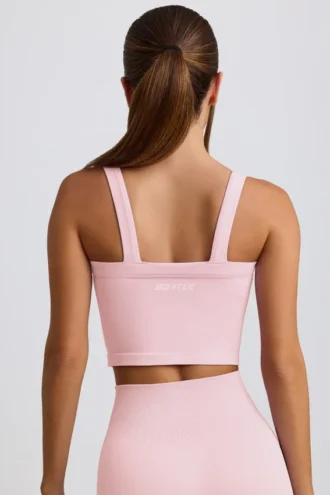 Super Sculpt sømløs lang camisole-top i pudderrosa